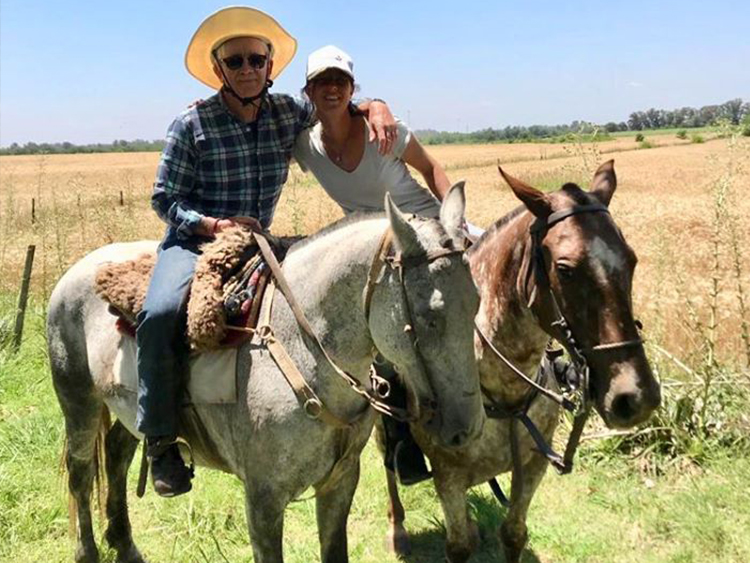 horse riders at estancia in Argentina